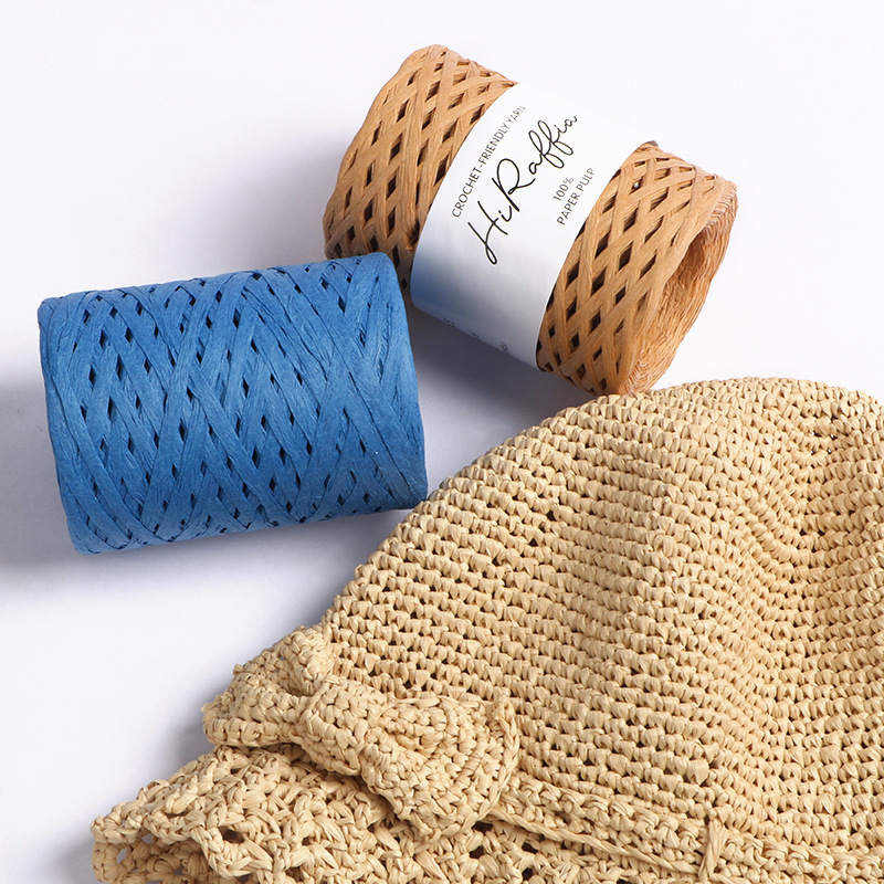 150M Natural Raffia Straw Yarn - огляд і ціна Crochet Bag Raffia
