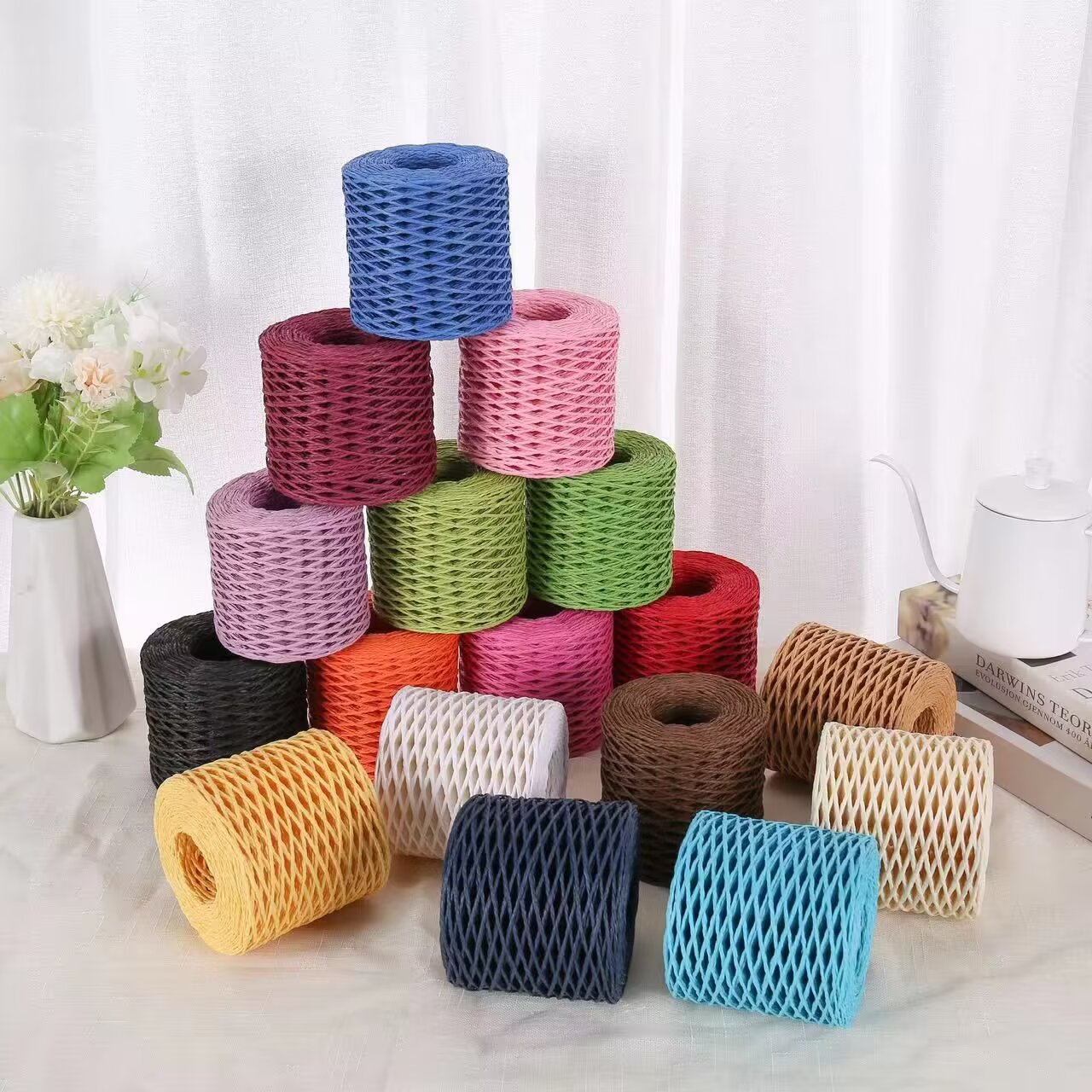 190g Raffia Yarn, Straw Paper  - огляд і ціна Crochet Bag Raffia