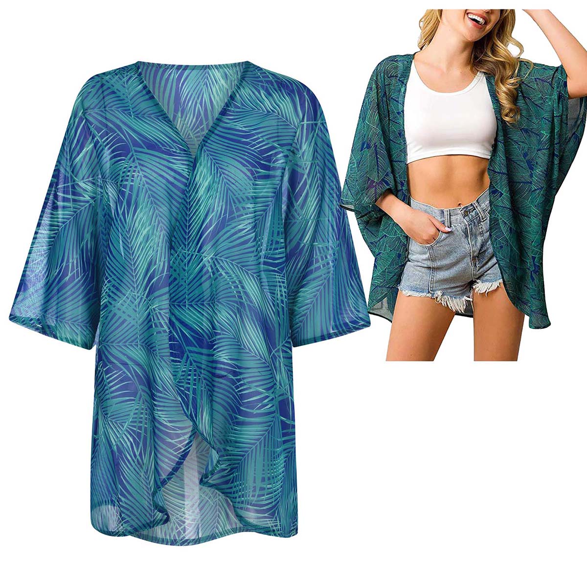 Women's Loose Sheer Chiffon Ki - огляд і ціна Kimono Sheer Floral